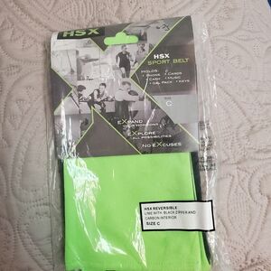 HSX Lime Sport Belt, Reversible With Black Zipper, Size C